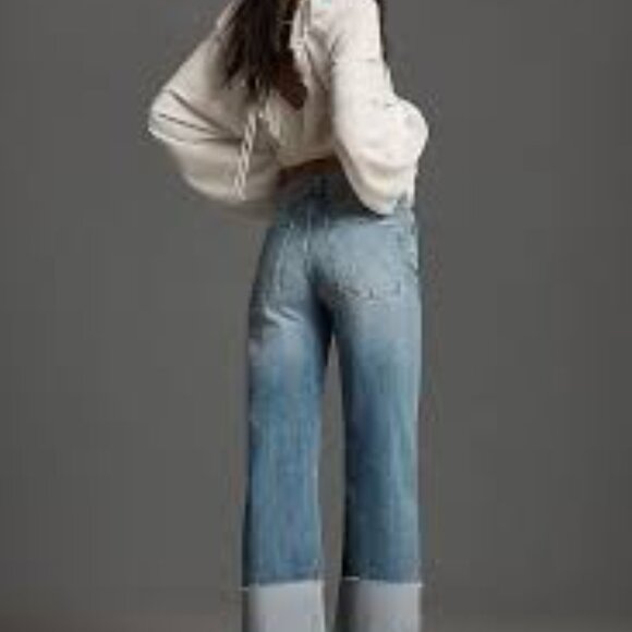 The Scotty Cuffed High-Rise Straight-Leg Jeans by Pilcro - Picture 2 of 6